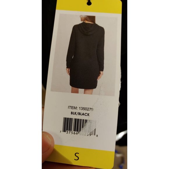CALVIN KLEIN Women Hooded Sweatshirt Dress-- Black - Picture 8 of 8